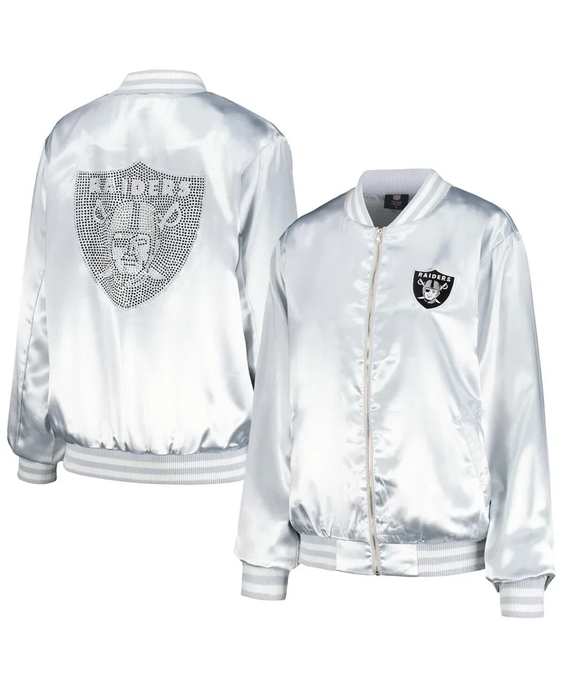 Cuce Women's Cuce Silver Las Vegas Raiders Rhinestone Full-Zip