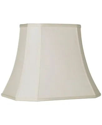 Creme Medium Rectangle Cut Corner Lamp Shade 10" Wide x 7" Deep at Top and 16" Wide x 12" Deep at Bottom and 13" Slant x 12.5" H (Spider) Replacement