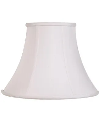 White Medium Bell Lamp Shade 7" Top x 14" Bottom x 11" Slant x 10.5" High (Spider) Replacement with Harp and Finial - Imperial Shade