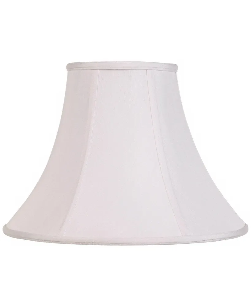 White Medium Bell Lamp Shade 7" Top x 16" Bottom x 12" Slant x 11.5" High (Spider) Replacement with Harp and Finial - Imperial Shade