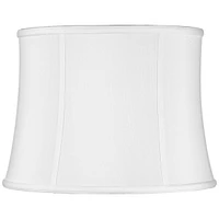 Imperial Collection White Medium Drum Lamp Shade 14" Top x 16" Bottom x 12" Slant (Spider) Replacement with Harp and Finial - Imperial Shade