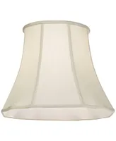 Set of 2 Bell Lamp Shades Cream Curve Cut Corner Large 11" Top x 18" Bottom x 15" High Spider with Replacement Harp and Finial Fitting