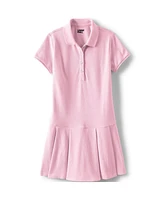 Lands' End Big Girls Short Sleeve Mesh Pleated Polo Dress