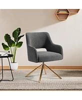 Mid-Century Modern Wide Boucle Swivel Accent Arm Chair (Set of 2)