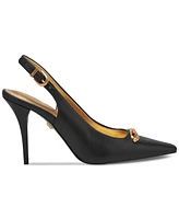 Donna Karan New York Women's Sadrina Leather Chain Bit Slingback Pumps