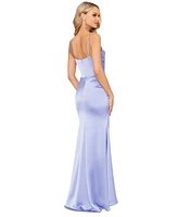 Betsy & Adam Women's Satin Ruched Gown