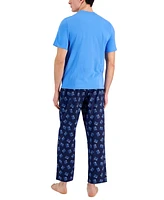 Club Room Men's 2-Pc. Solid T-Shirt & Best Dad Printed Pajama Pants Set, Created for Macy's