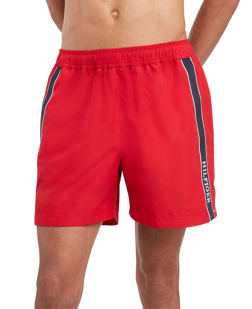 Tommy Hilfiger Men's Medium Length Drawstring 5" Swim Trunks