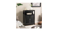 Wood Freestanding Bathroom Storage Cabinet with Double Shutter Door