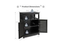 Wood Freestanding Bathroom Storage Cabinet with Double Shutter Door