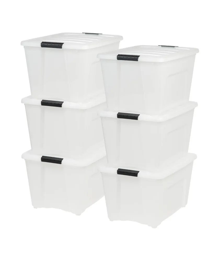 Iris Usa Qt Stackable Plastic Storage Bins with Lids, Pack - Bpa-Free, Usa