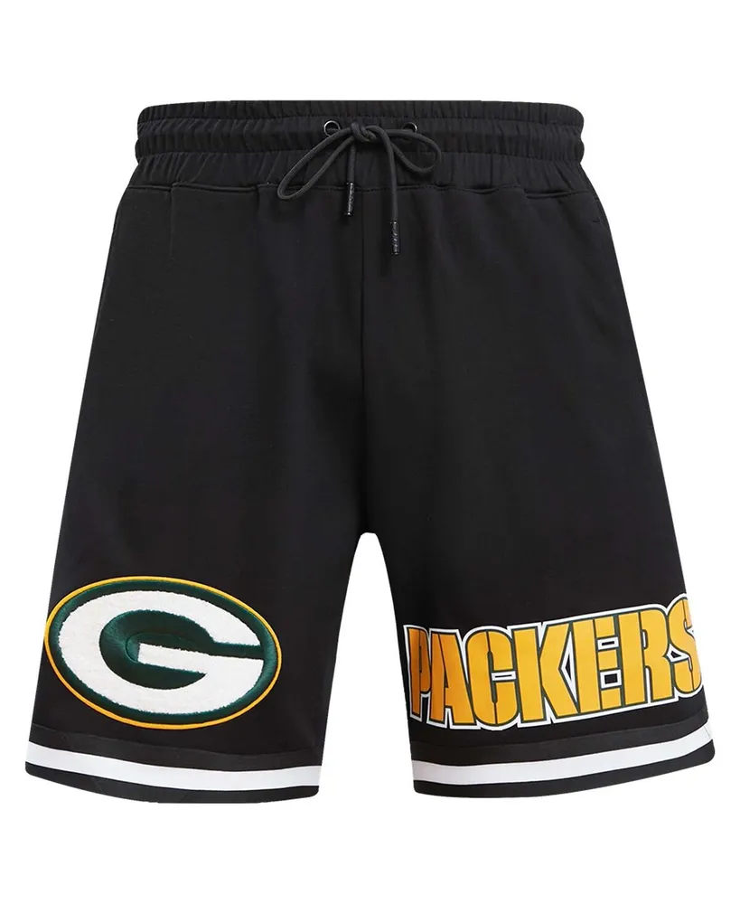 Men's Pro Standard Black Green Bay Packers Classic Chenille Shorts