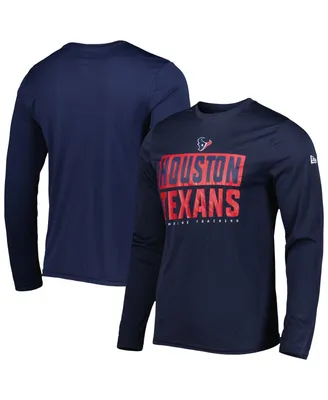 Men's New Era Navy Houston Texans Combine Authentic Offsides Long Sleeve T-shirt