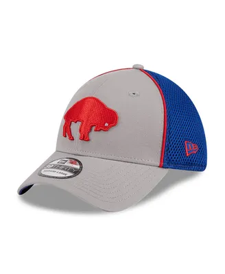 Men's New Era Gray Buffalo Bills Throwback Pipe 39THIRTY Flex Hat