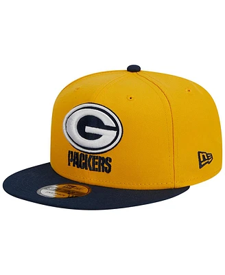 Men's New Era Gold, Navy Green Bay Packers 2-Tone Color Pack 9FIFTY Snapback Hat