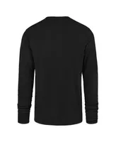 Men's '47 Brand Black Distressed Detroit Lions Wide Out Franklin Long Sleeve T-shirt