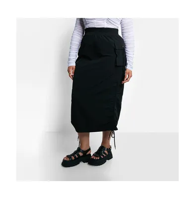 Rebdolls Women's Carter Nylon Drawstring Midi Skirt