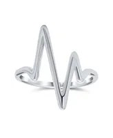 Bling Jewelry Geometric Midi Knuckle 1MM Band Stackable Chevron Lightening Bolt Heartbeat V Ring Sterling Silver