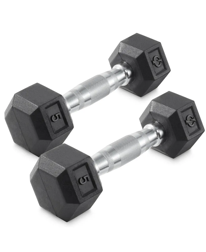 Philosophy Gym Rubber Coated Hex Dumbbell Hand Weights