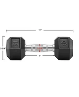 Philosophy Gym Rubber Coated Hex Dumbbell Hand Weights, 15 lb Pair