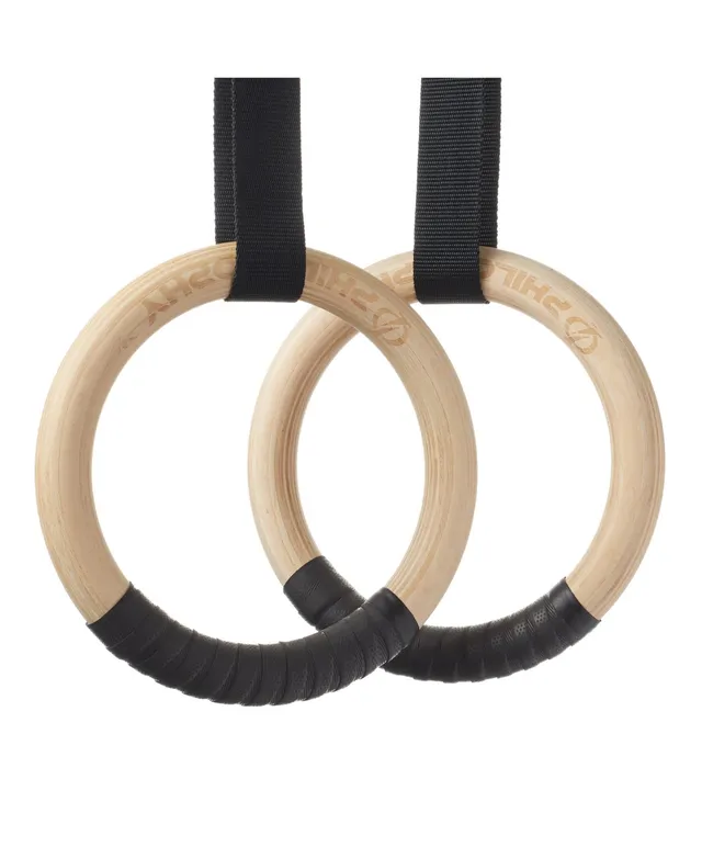 Philosophy Gym Wood Gymnastic Rings 1 - Exercise Ring Set Grip