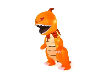 8 Feet Halloween Inflatables Pumpkin Head Dinosaur with Led Lights and 4 Stakes