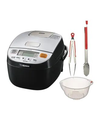 Zojirushi Micom Rice Cooker and Warmer (3-Cup/ Silver Black) Bundle
