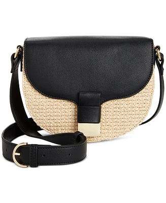 On 34th Holmme Small Straw Crossbody, Created for Macy's