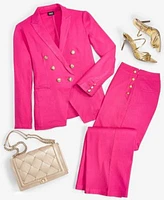 I.N.C. International Concepts Womens Double Breasted Blazer Cropped Wide Leg Pants Created For Macys