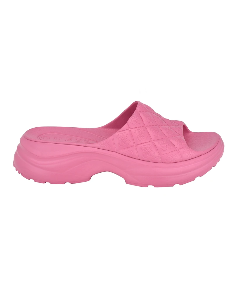 Guess Women's Fenixy Quilted Lug-Sole Pool Slides