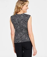 I.n.c. International Concepts Women's Draped Asymmetrical-Neck Sleeveless Top, Created for Macy's