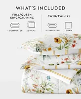 ienjoy Home Chintz Floral Stripe -Piece Comforter Set