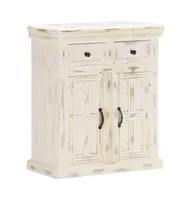 Sideboard White 25.6"x11.8"x29.5" Solid Mango Wood