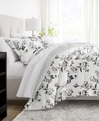 Ienjoy Home Vintage Like Magnolia Stripe Comforter Sets