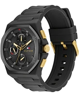 Tommy Hilfiger Men's Multifunction Black Silicone Watch 44mm