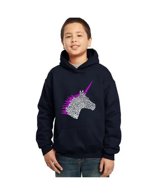 Boy's Word Art Hooded Sweatshirt - Unicorn