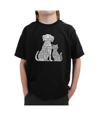 Boy's Word Art T-shirt - Dogs and Cats