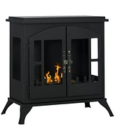 Homcom Freestanding Ethanol Fireplace Stove, Black