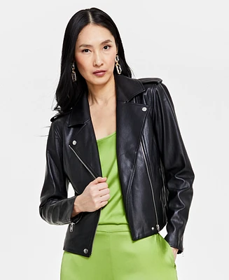 I.n.c. International Concepts Women's Faux-Leather Jacket, Created for Macy's
