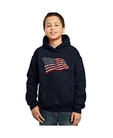 Boy's Word Art Hooded Sweatshirt - American Wars Tribute Flag