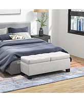 Homcom Storage End of Bed Bench, Upholstered Bench with Steel Frame