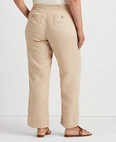 Lauren Ralph Plus-Size 100% Linen Wide-Leg Pants