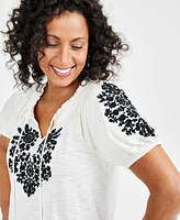 Style & Co Women's Embroidery Vacay Top