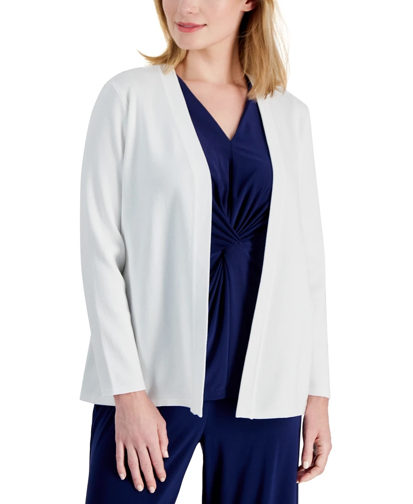 Ak Anne Klein Petite Newport Open-Front Cardigan