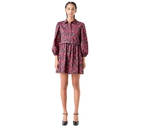 English Factory Women's Floral-Print Mini Shirtdress