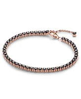 Pandora 14K Rose Gold-Plated Timeless Black Sparkling Tennis Bracelet