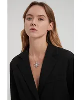 Pave and Freshwater Pearl Snowflake Multi Way Brooch Pendant