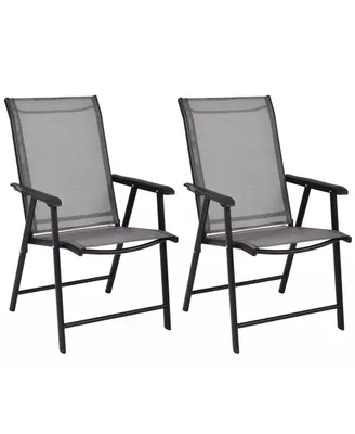 Sugift Set of 2 Outdoor Patio Folding Chairs