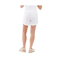Ripe Maternity Indi Shirred Linen Short White