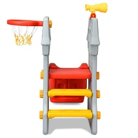 Inolait 5 in 1 Toddler Climber Slide Playset with Basketball Hoop and Telescope